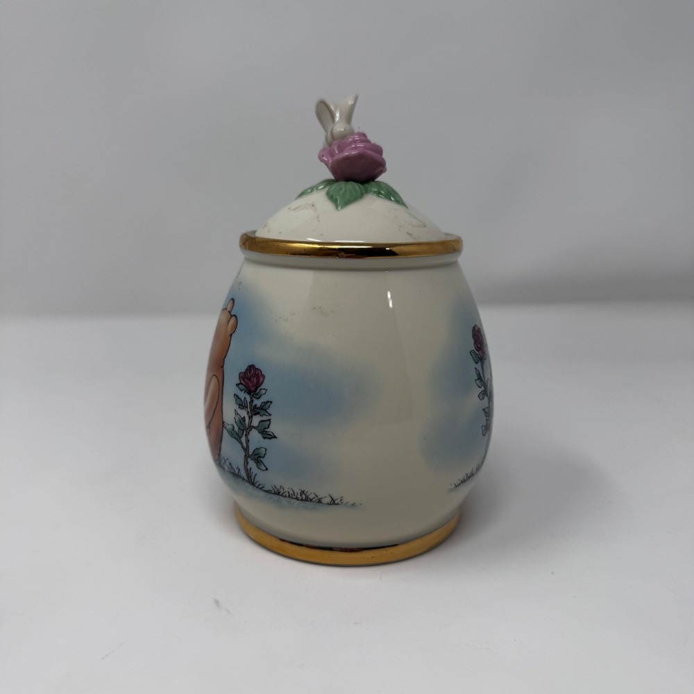 Lenox Disney Classic Pooh Honey Pot Fine Ivory China with Bee Dipper Gold Trim - Picture 12 of 13